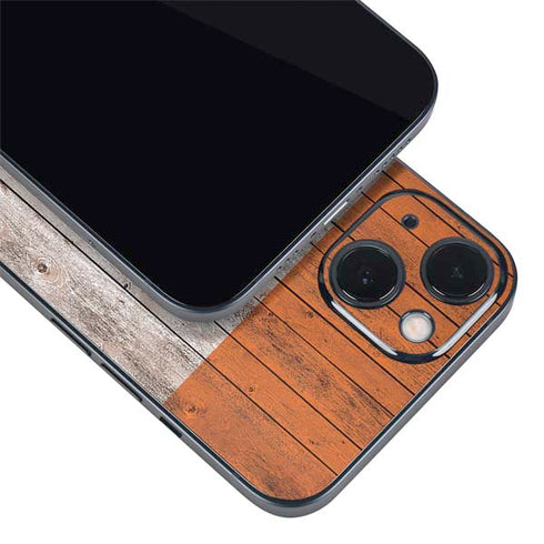 Ireland Flag Dark Wood iPhone 14 Plus Skin
